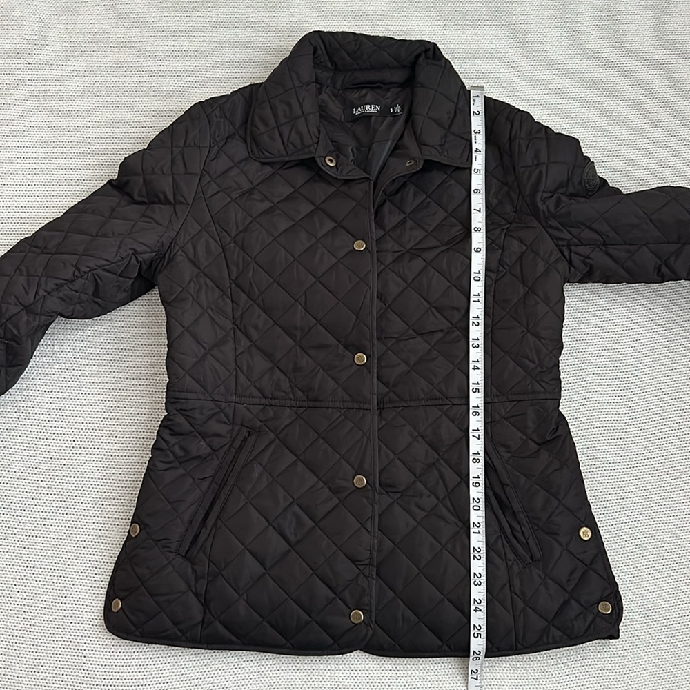 Ralph Lauren Black Quilted Puffer Coat Size Small - Picture 6 of 9